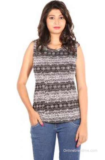 Showoff Casual Sleeveless Printed Women's Top Showoff Casual Sleeveless Printed Women's Top